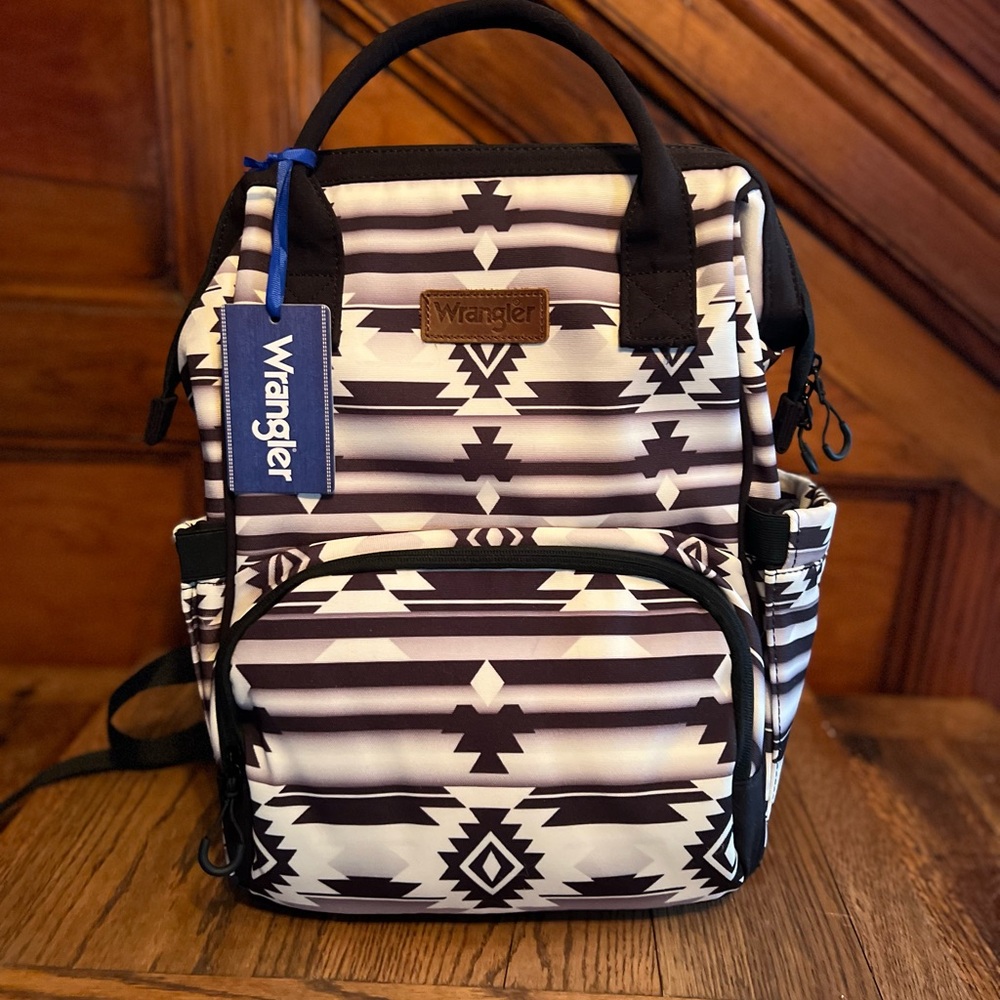Wrangler Black and White Tribal Baby Bag